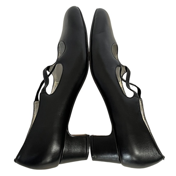 Trotters Jamie Black Leather Cross Strap Pumps Size 7 SS (Narrow) - Picture 6 of 16
